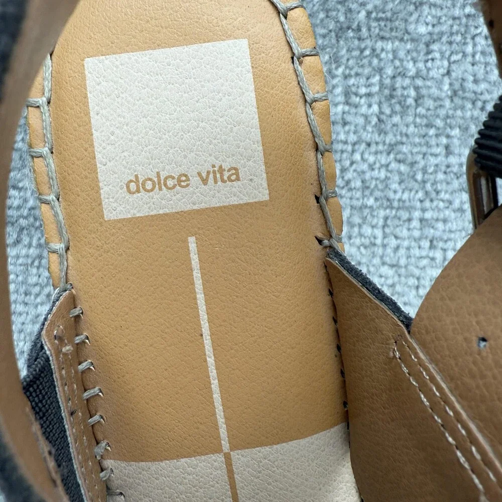 Dolce Vita Shoes Womens Size 7 Suede Espadrille Wedge Sandals Platform Buckle